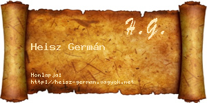 Heisz Germán névjegykártya